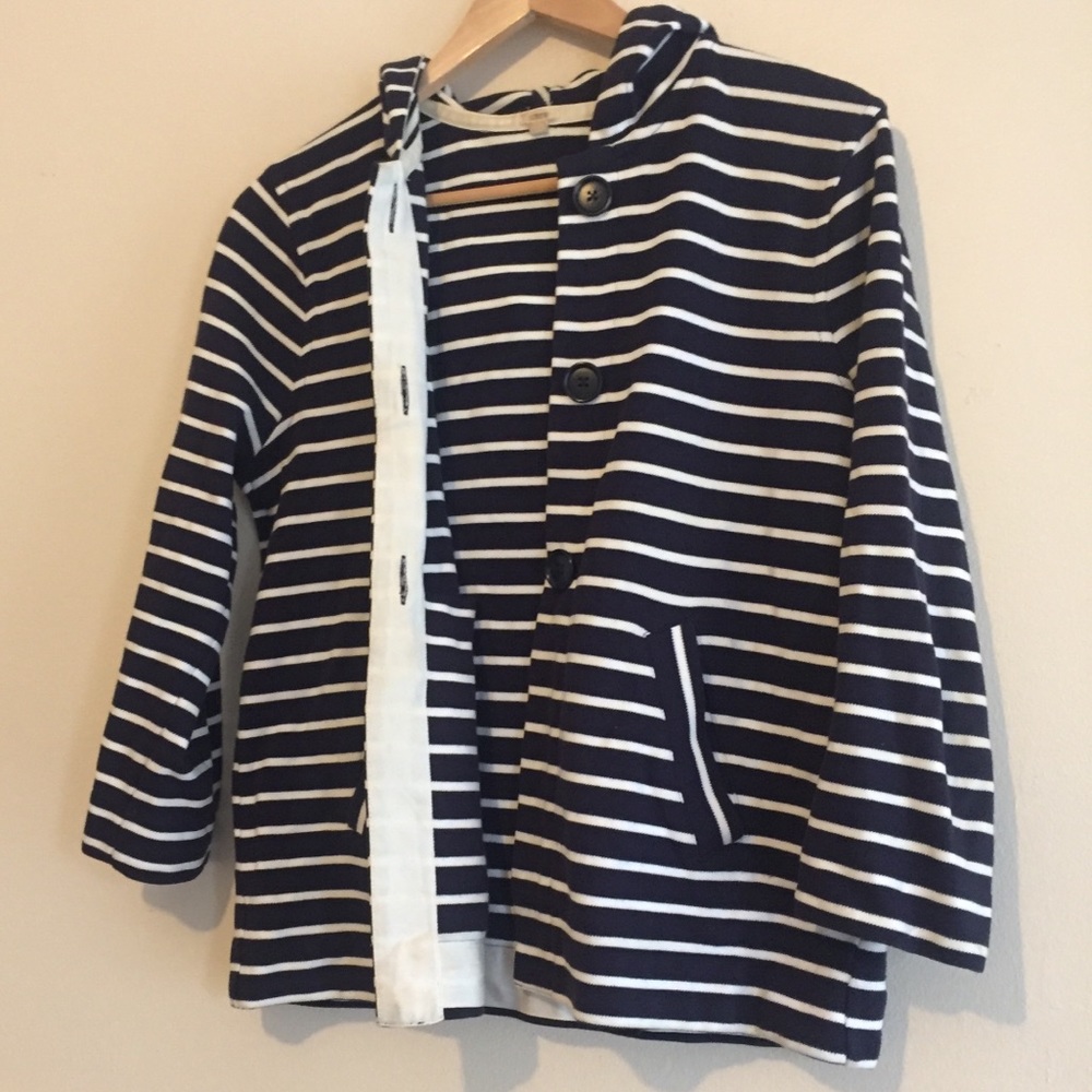 J Crew striped button up hoodie - Picture 3 of 5